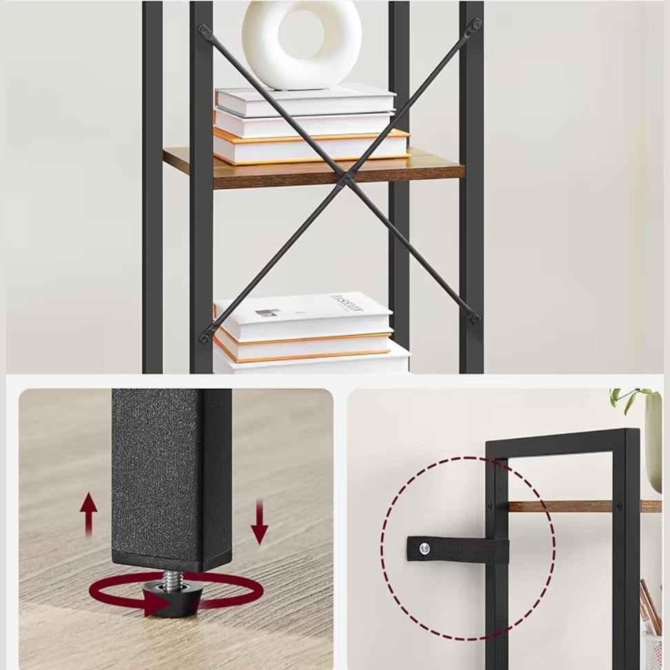 Vintage Wood Open Bookshelf - VintWood Furniture