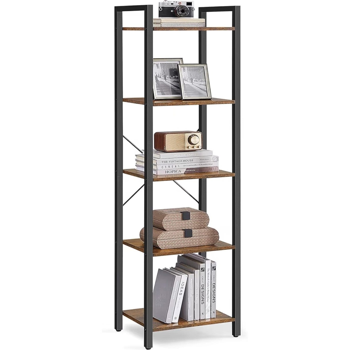 Vintage Wood Open Bookshelf - VintWood Furniture