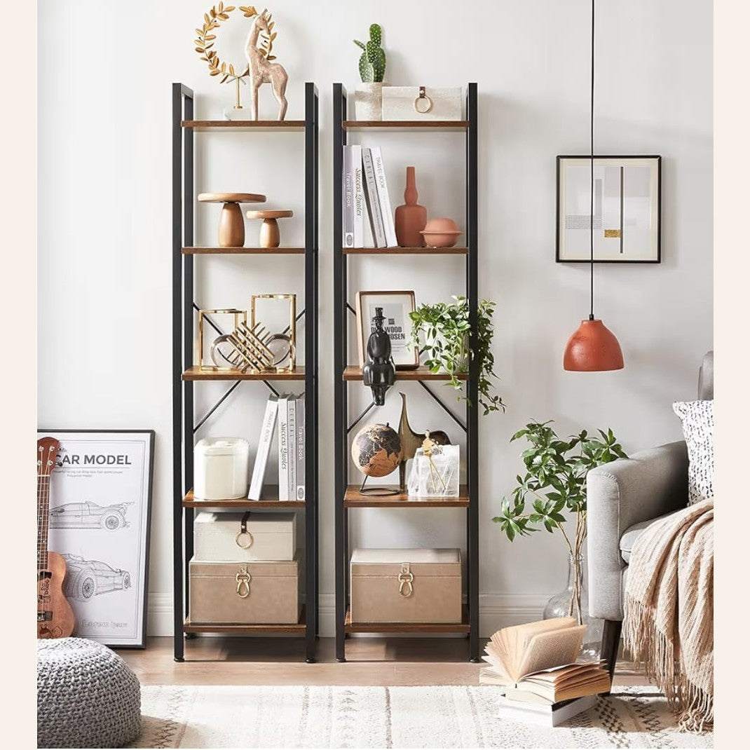 Vintage Wood Open Bookshelf - VintWood Furniture